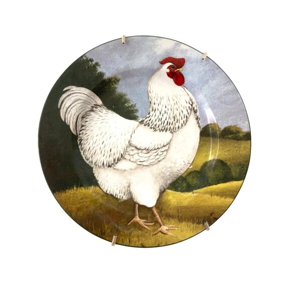 Chicken Rooster Plates On the Farm David Carter Brown for Sakura Vintage 2002 - Picture 3 of 9